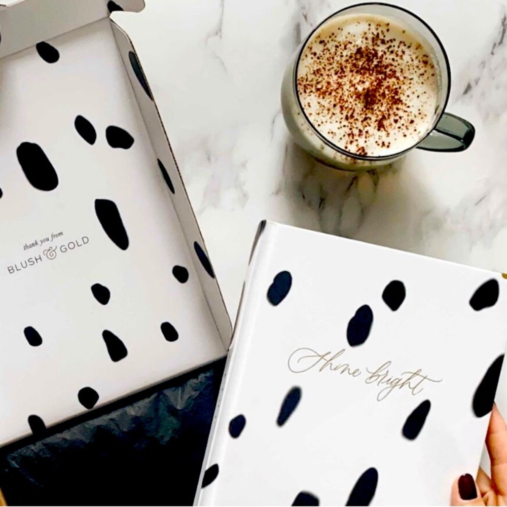 New Blush and Gold Luxury Dalmatian Notebook